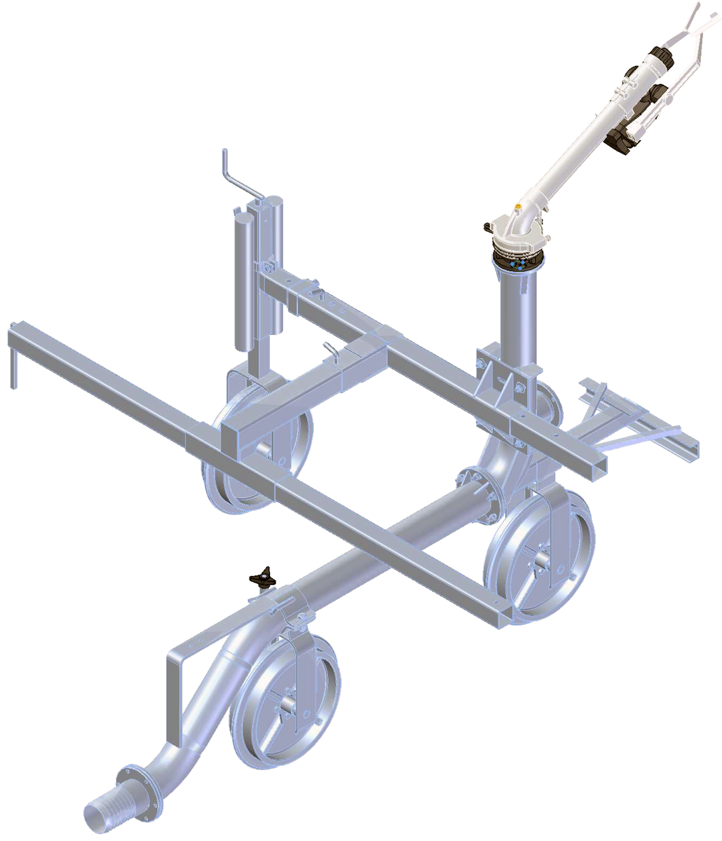 Carrello tre ruote decentrato in campo